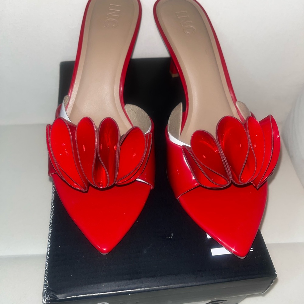 INC International Concepts Red Pointed Heels